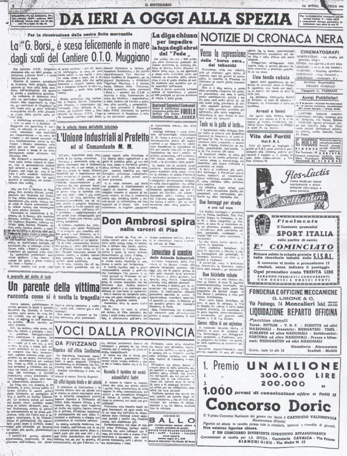 il notiziario quotidiano spezzino del dopoguerra aprile 1946