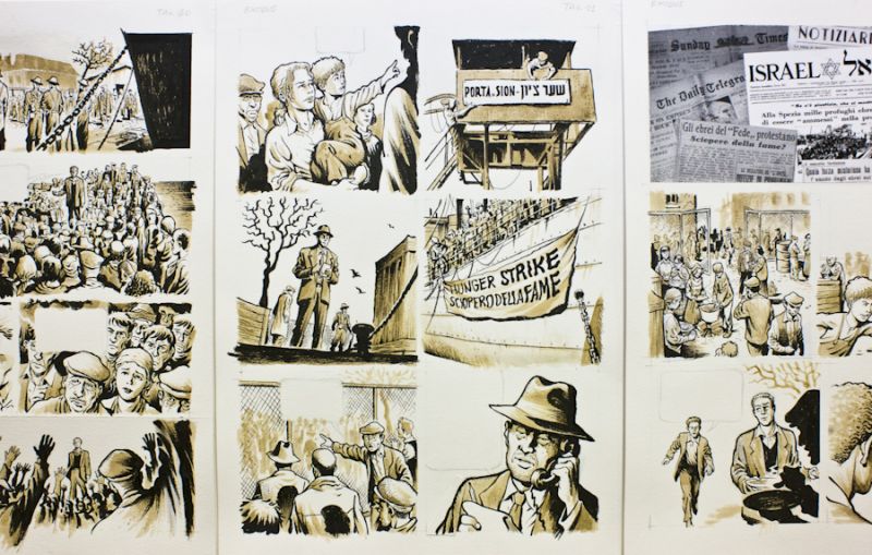 Le tavole originali del fumetto Exodus <br /><br />  &copy; Enrico Amici